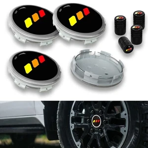 4 PCS Black Wheel Center Caps 3-5/16 Inch Tri-Color Hub Caps Wheel Rim Center... - Picture 1 of 6
