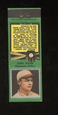 1934 Diamond Match Co. Matchbook Cover Silver Border Baseball James Wilson EX/MT