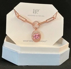 Bomb Party Necklace “Make It Count” NK26024 Rose Quartz Rose Gold Plating - Picture 1 of 3