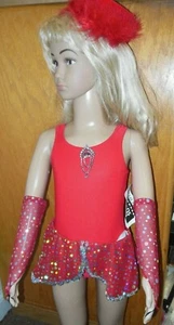 Disfraz de baile para niño extra pequeño holograma rojo con guantes con sombrero holograma broche incl. - Imagen 1 de 8