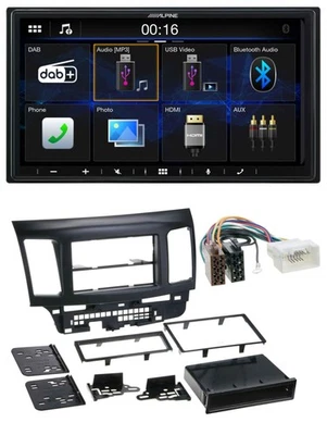 Alpine Bluetooth 2DIN MP3 DAB USB Autoradio für Mitsubishi EVO Lancer ab 08 - Bild 1 von 4