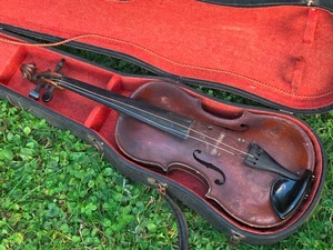 Nicely flamed old 4/4 Violin violon "L. Prokop 1941" w. cracks, 1part back! - Picture 1 of 15