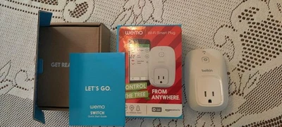 BELKIN WeMo Switch Wi-Fi Smart Plug Control Phone Device Wireless F7C027 - Image 1 of 4