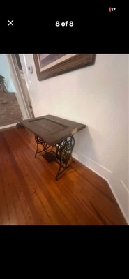 1879 Singer base restored And Made Into Custom Side Table - Image 1 of 4