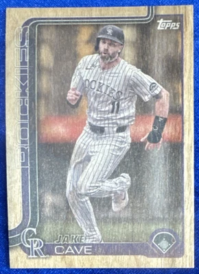 2025 Jake Cave Rare Woodie 19 of 25 Topps Baseball Series 1 Free Shipping - Image 1 of 4