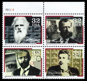 US Scott # 3064a, Pioneers of Communication, Plate Block of 1996 32¢ Stamps, MNH - Picture 1 of 1