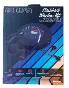 Aiwa Flashback Wireless Kit Retro CD Player & Wireless Headphones New - Picture 1 of 6