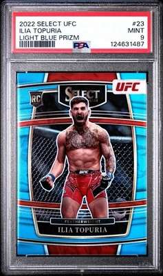 2022 PANINI SELECT UFC LIGHT BLUE PRIZM #23 ILIA TOPURIA  /199 PSA 9 MINT - Image 1 of 2
