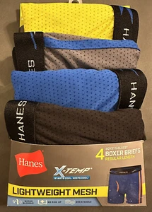 Hanes Boys' X-Temp Boxer Briefs Size M Tagless Lightweight Mesh Assorted 4pk - Picture 1 of 9