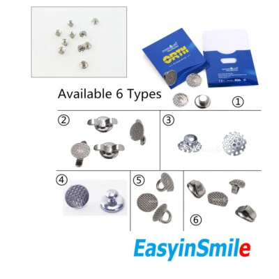 3Set Dental Orthodontic Lingual Buttons Bondable MIM Round Mesh Base Easyinsmile - Image 1 of 4