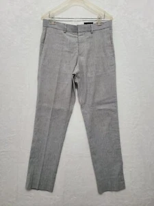 Pantalones transpirables grises ajustados H&M mezcla de lino para hombre talla 32x32 - Imagen 1 de 11