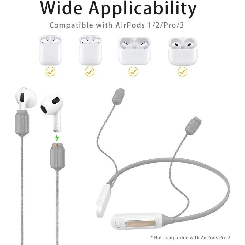Portable Battery Charger for AirPods 1/2/Pro/3 Charging Neckband Anti-Lost Strap
