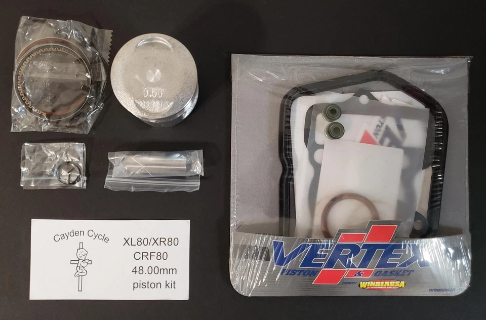 Honda XL80 XR80 CRF80 piston kit 48.00mm (0.50mm oversize) Cayden Cycle - Image 1 of 1