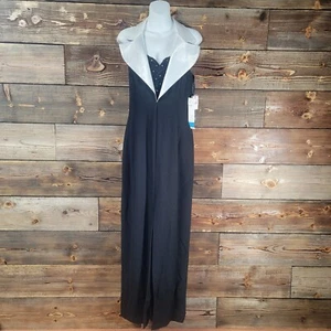Vintage Ever Beauty Inc New York schwarz weiß formelles Abendkleid Größe 8 hergestellt in den USA - Bild 1 von 21