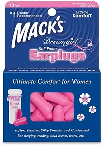 Mack's Foam Ear Plugs Dreamgirl Pink for Women w/ Case 30dB reduction - Picture 1 of 1