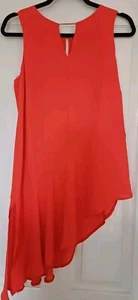 New STAR Julien MACDONALD Orange CHIFFON Asymetrical Hem BLOUSE Top 10 Cruise - Picture 1 of 4