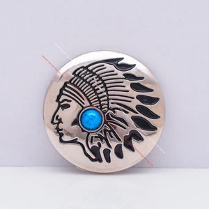 10X Indian Chief Leathercraft Concho Clothes Connector Shank Button DIY Sewing - Picture 1 of 50
