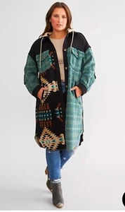 Miss Me Aztec Western Hooded Jacket Large - Picture 1 of 12