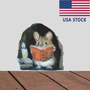 3D Wall Sticker Realistic Mouse Wall Sticker Miniature Mouse Hole Decal Mural