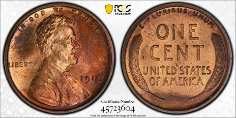 1910 PCGS PR64RB Matte Proof Red and Brown Lincoln Wheat Cent Cover