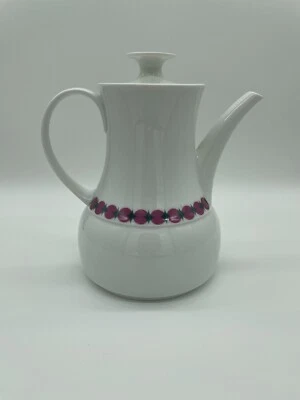 Bule Thomas vintage roxo verde padrão geométrico feito na Alemanha - Imagem 1 de 4