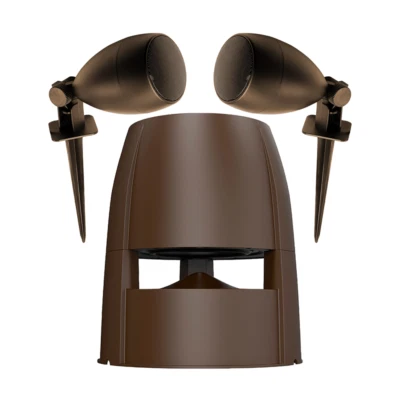 Subwoofer da esterno 8" con uscita altoparlante + 1 paio altoparlanti LS3 paesaggio IP65 - Immagine 1 di 4