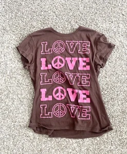 💗  NO BOUNDARIES Girls Purple/Pink Foil LOVE Tee Size XL 15-17 - K77 - Picture 1 of 12