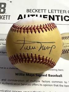 WILLIE MAYS SIGNED AUTOGRAPHED ONL FEENEY BASEBALL Giants HOF! FULL BECKETT/BAS! - Picture 1 of 3