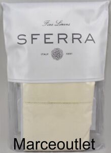 Sferra Celeste 3990 Long Staple Cotton Percale KING Pillowcases Ivory