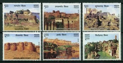 India 2018 Hill Forts Rajasthan UNESCO World Heritage sites Stamps 6v MNH - Image 1 of 2