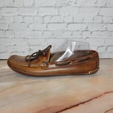 LL Bean Leather Double Sole Slippers Slip On Leather 197690 Mens Size 9 Brown
