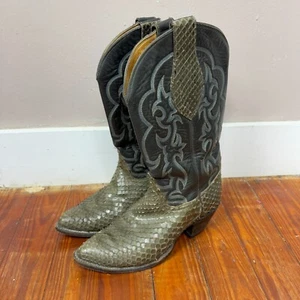 Tony Lama Snakeskin Leather Cowboy Boots Western Mens Size 8 EEE - Picture 1 of 12