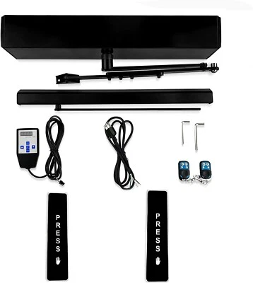 Olide Black Automatic Swing Door Opener with Wireless Push Panels - Image 1 of 4