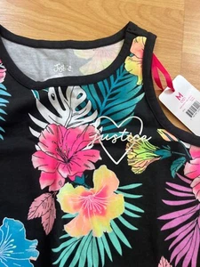 $30 Justice Summer Cotton Short  Floral Blk Dress Girl Sleeveless Size M 10 NEW - Picture 1 of 8