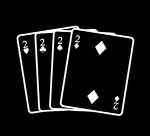 Deuces Sticker - Playing 2 Cards Decal - Choose Color Size - Picture 1 of 10