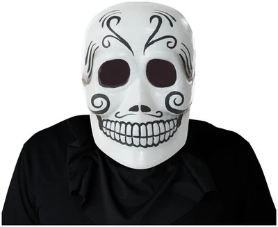 Dia De Los Muertos Day Of The Dead Skull 成人男式服装点亮 1/2 面具 — 第 1/2 张图片