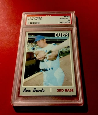 1970 Topps Baseball  # 670 - RON SANTO - CHICAGO CUBS - PSA 8 NM-MT - Image 1 of 2