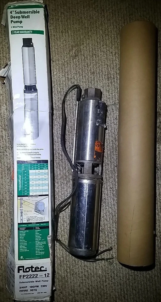 Bomba de pozo sumergible Flotec FP2222-12 4" 3/4hp 10GPM 230V 2 hilos 9STG REPUESTOS  Foto 1 de 4