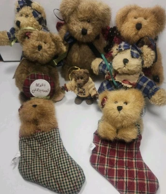 Lote de adornos de felpa vintage de oso de niño granja OSO NAVIDAD STOCKING  Foto 1 de 4