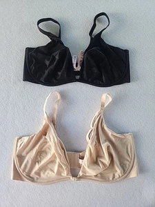2 Victoria's Secret Incredible Unlined Plunge Bra 38DD NWOT Black/Nude - Picture 1 of 8