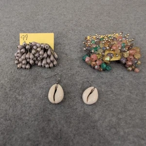 Lote de 3 Pendientes - Único Conjunto de Pendientes Colgantes Cowrie con Concha y Cuentas Playa Boho - Imagen 1 de 8