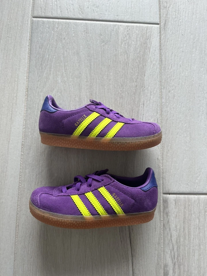 Adidas Gazelle CF EL I Active Purple Solar Yellow Shoes JP7136 Toddler size 10K  - Image 1 of 4
