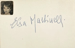 ELSA MARTINELLI Signed Autographed 4"x 6" INDEX CARD Blood and Roses HATARI! - Picture 1 of 6