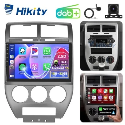 DAB+ 32GB CarPlay Android 15 Radio Für Jeep Compass 2007-2010 GPS Navi WIFI RDS - Bild 1 von 4