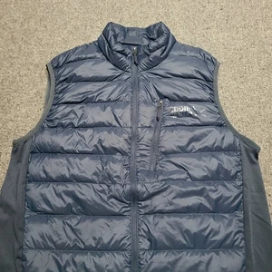 Eddie Bauer Jacket Mens Medium Navy Blue Down 550 Puffer Vest Winter Coat Zip Up - Picture 1 of 15