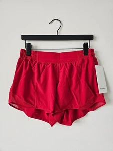 NWT LULULEMON DKRD Red Hotty Hot Low Rise Short 4" Lined Size 10 - Picture 1 of 8