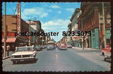 PETERBOROUGH Ontario Postcard 1960s Street View Stores Old Cars