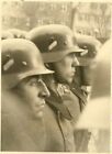 PROFILE View of Helmeted Wehrmacht Soldiers Lined Up on Street!!!