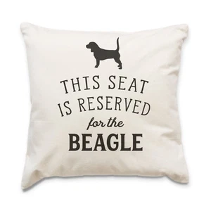 NEW - RESERVED FOR THE BEAGLE - Cushion Cover - Dog Gift Present Xmas - Picture 1 of 4