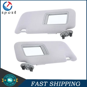 New Gray Sun Visor left & Right With Mirror Fit For 2009-2013 Toyota Corolla - Picture 1 of 18